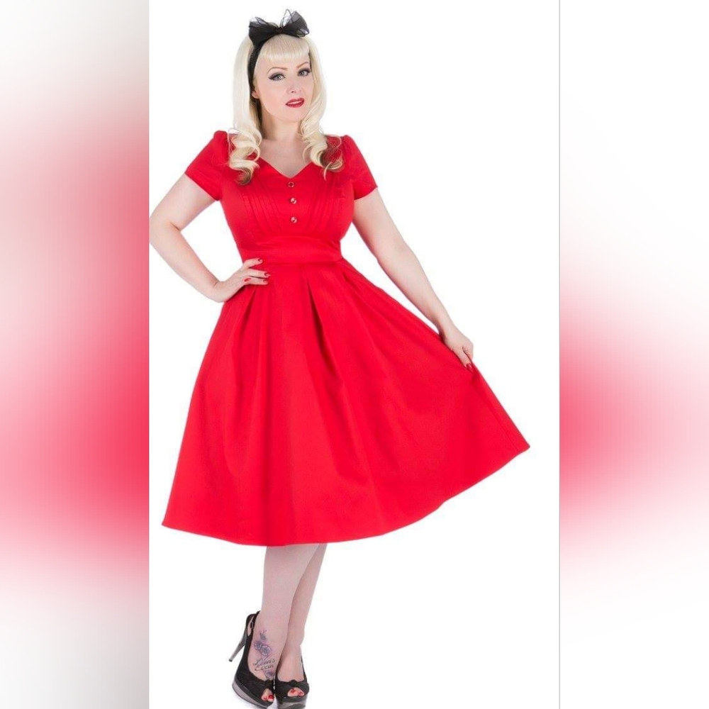 Hearts & Roses Red Swing Dress